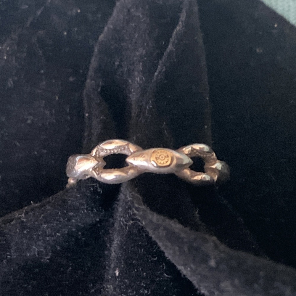 Tacori Sterling 18k Curb Chain Link Ring Women's Size 6.5 Quality +Style